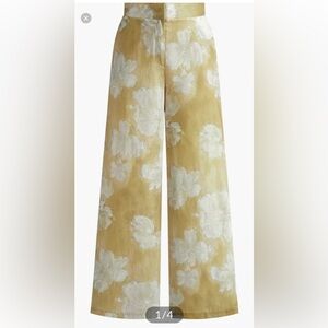 Commense Yellow Floral Wide Leg Pants